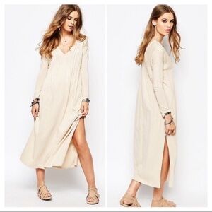 FP Movement by Free People Cream Long Sleeve Dress
